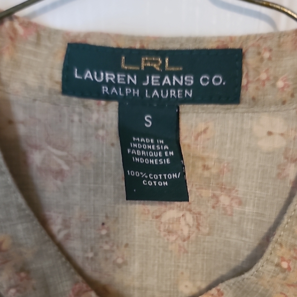 Ralph Lauren Tan Ruffled Bib Collar Blouse (D1) - Picture 2 of 3